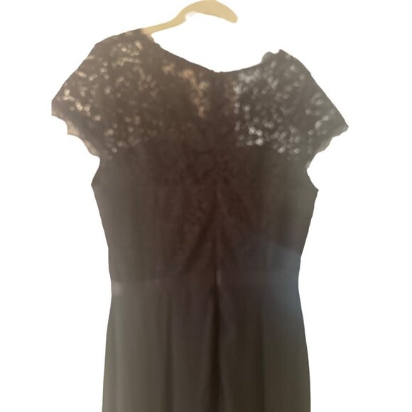 Miusol Long Black Lace Bodice Full Skirt Formal Dress Size Large - Picture 7 of 7